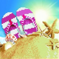 Diamond painting-Diamond Art Flip Flops-Leisure Arts-da01-50447