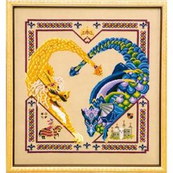 Borduurpatroon Dragon Heart Black Swan designs 08