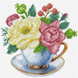 Voorbedrukt borduurpakket Blue Cup Needleart World nc250-001