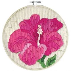 Platsteek borduurpakket Hibiscus Blush-Needleart World-lst03-006