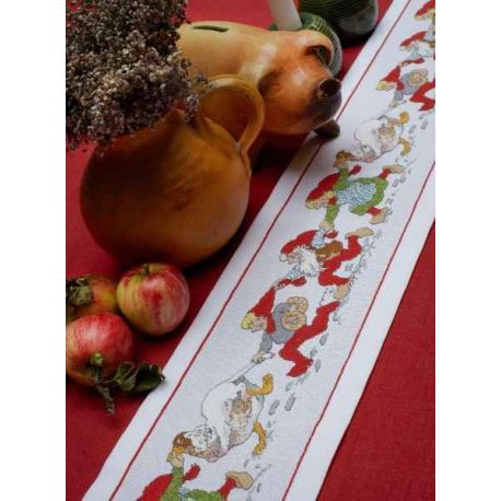 Borduurpakket Tafelband dwergen in optocht PERMIN 92-1598