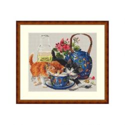 Borduurpakket kittens en milk Merejka-k066