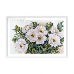 Borduurpakket White Flowers Merejka-k118