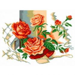 Voorbedrukt Aïda stramien Roses Matryonin Posad-0600