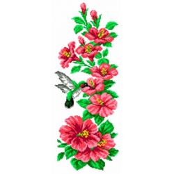 Voorbedrukt Aïda stramien Hummingbird Matryonin Posad-0777