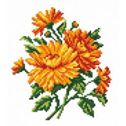 Voorbedrukt Aïda stramien Orchid Matryonin Posad-1296