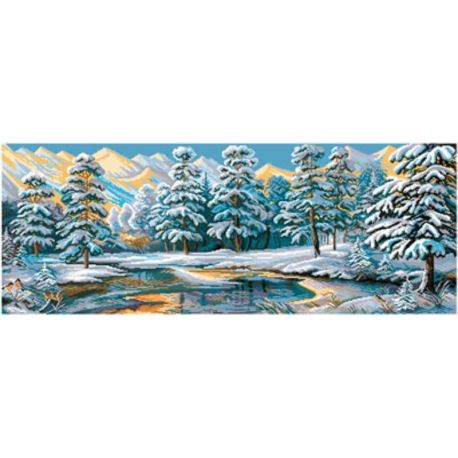 Voorbedrukt Aïda stramien Winter Forest Matryonin Posad-1360