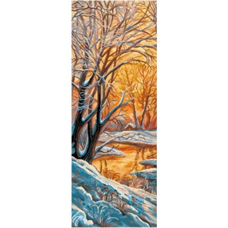 Voorbedrukt Aïda stramien Winter Evening Matryonin Posad-1363