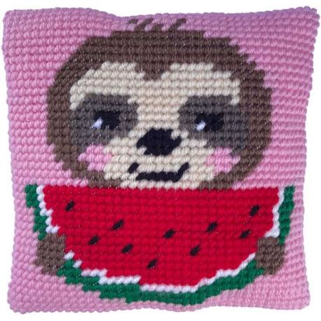 Kussenborduurpakket Sloth Munch-Needleart World-lh03-004