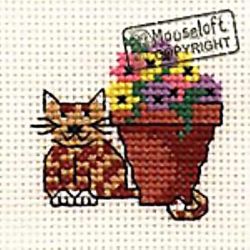Borduurpakket Flowerpot Cat Mouseloft-004-624