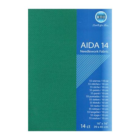 Borduurstofstukje Aida 5.5 kruisjes-cm. groen RTO-a14-601