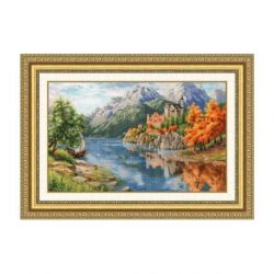 Borduurpakket kasteel aan de rivier Golden Fleece LP061