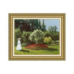 Borduurpakket vrouw in tuin Golden Fleece MK051