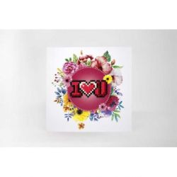 Diamond painting kaart I Love You Wizardi WC0157