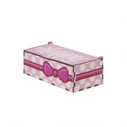 Diamond painting opbergbox Happy - Pink Wizardi WW057