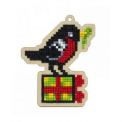 Diamond painting Christmas Bullfinch Wizardi WWP439