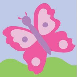 Borduurpakket Roze vlinder DMC C09N142K