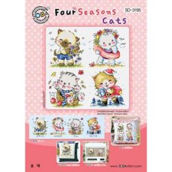 Borduurpatroon Four Seasons Cats Soda Stitch 3195