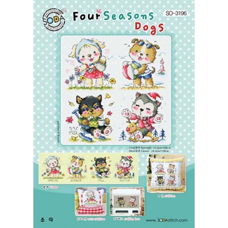 Borduurpatroon Four Season Dogs Soda Stitch 3196