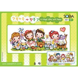 Borduurpatroon A Village filled with Happy Soda Stitch g001
