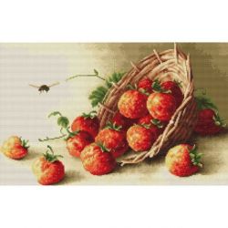 Borduurpakket Basket of strawberries Luca-S g497