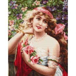 Borduurpakket Young Lady with Roses Luca-S g549