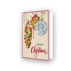 Diamond painting-Diamond Dotz Greeting Card Merry Christmas Baubles Traditional-Needleart World-ddg-010