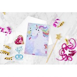 Diamond painting-Diamond Dotz Greeting Card Unicorn Wish Needleart World-ddg-034