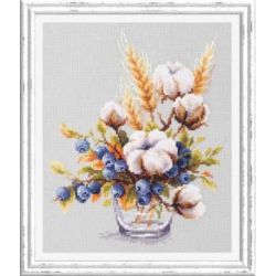 Borduurpakket Blooming Cotton and Blueberry Magic Needle-100-013