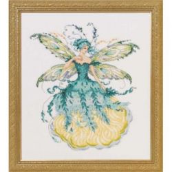 Borduurpatroon met speciale materialen March Aquamarine Fairy-Mirabilia Designs-159s
