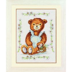 Borduurpakket Beer meisje Lanarte 15591