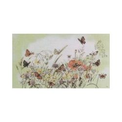 Borduurpakket Bloemen en vlinders Lanarte 0007967