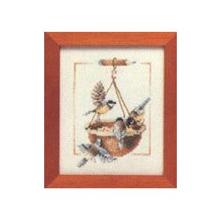 Borduurpakket Voederbakje met vogels Lanarte 0007976