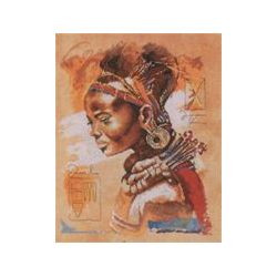 Borduurpakket Afrikaanse vrouw Lanarte 0008009