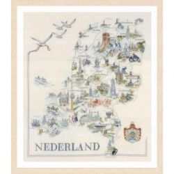 Borduurpakket Kaart van Nederland Lanarte PN-0175289