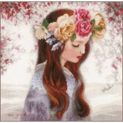 Borduurpakket the day when flowers are piled up Lanarte PN-0184498