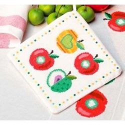 Pannenlap kleurige appels - set van 2 Vervaco PN-0150536