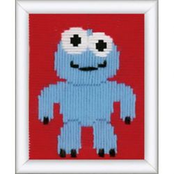 Borduurpakket Spansteekpakket Blauw monsterke Vervaco PN-0155322