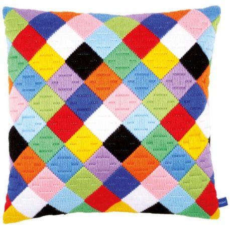 Borduurpakket Spansteekkussen Bargello Dolle kleuren Vervaco PN-0156326
