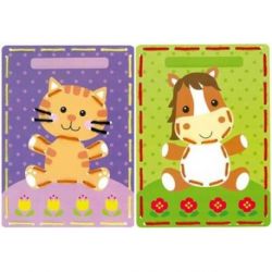 Borduurpakket Borduurkaarten poes en pony set van 2 Vervaco PN-0164929
