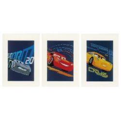 Borduurpakket Disney - Wenskaart Cars - set van 3 Vervaco PN-0168588
