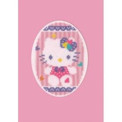 Borduurpakket Wenskaarten Hello Kitty set van 3 Vervaco PN-0174595