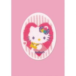 Borduurpakket Wenskaarten Hello Kitty set van 3 Vervaco PN-0174595