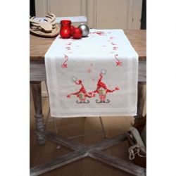 Borduurpakket loper zingende kerstkabouters Vervaco PN-0158304