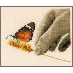 Borduurpakket hand en vlinder Vervaco PN-0157546
