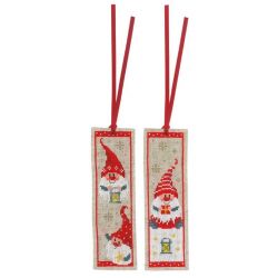 Borduurpakket bladwijzer kerstkabouters-set van 2 Vervaco PN-0185073