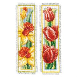 Borduurpakket bladwijzer bloemen-set van 2 PN-0021467