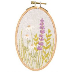 Borduurpakket met borduurring bloemenveld Vervaco PN-0198144