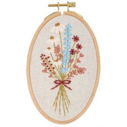 Borduurpakket met borduurring bos bloemen Vervaco PN-0198145