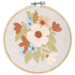 Borduurpakket met borduurring bloementekening Vervaco PN-0198147